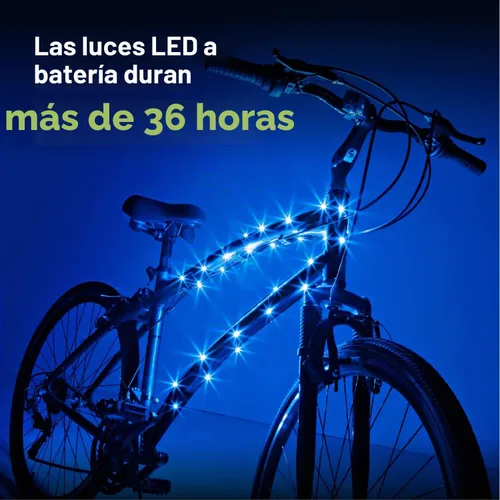 Vista 5 de Brightz CosmicBrightz - Cuerda de luz LED para marco de bicicleta, cuerda de 6.5 pies, funciona con pilas con interruptor de encendido/apagado, Azul