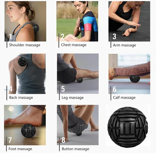 Vista 5 de TETOP - Pelota de masaje muscular de fitness, 3.15 pulgadas, pelota de terapia para masaje de punto de activación, bola de punto de gatillo para Azul