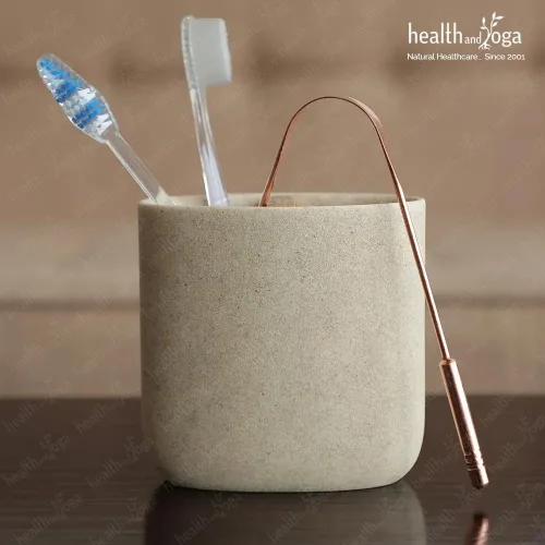 Vista 5 de HealthAndYoga™ qSwipe - Raspador limpiador de lengua de cobre, agarre higiénico, no sintético, limpiador de cepillo de lengua (cobre, paquete de 1)