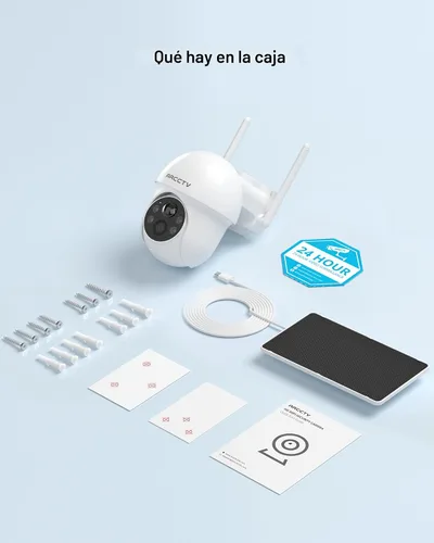 Vista 8 de ARCCTV Cámaras de seguridad solares inalámbricas para exteriores, cámara exterior alimentada por batería de 4MP vista 360°