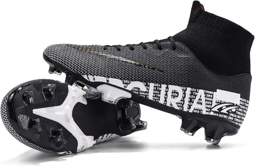 Vista 3 de HHY Tacos de fútbol para hombre, zapatos de fútbol con cordones antideslizantes