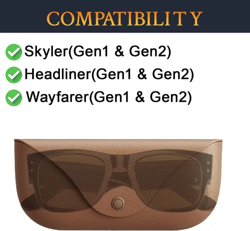 Vista 2 de SOULWIT Estuche rígido de EVA para lentes inteligentes Ray-Ban Meta WayfarerSkylerHeadliner (Gen1Gen 2), fundas protectoras para lentes de carga