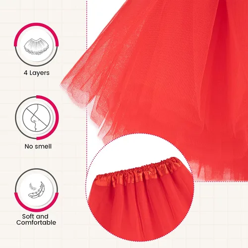 Vista 3 de Simplicity Falda tutú de tul de 4 capas para bebé, 6 meses a 8 años