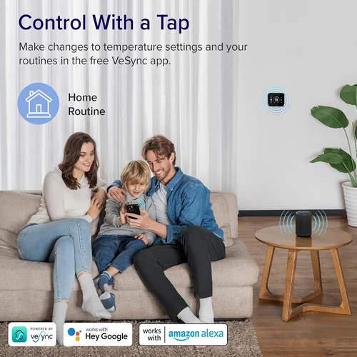 Vista 3 de LEVOIT Termostato inteligente para el hogar, termostato digital programable WiFi, funciona con Alexa y sensor inteligente, ahorro de energía, Blanco