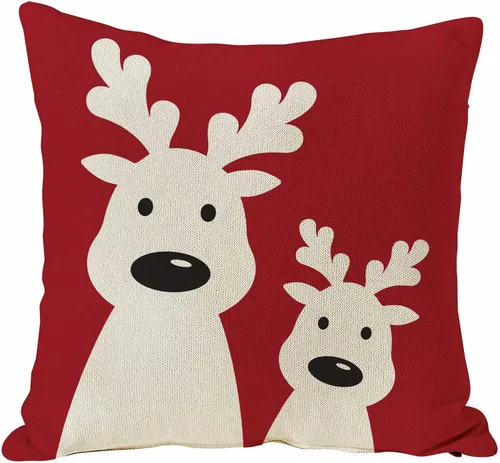 Vista 8 de GOOESING Fundas de almohada de Navidad de 18 x 18 pulgadas, color rosa con árbol de Navidad, funda de cojín para sofá, decoración del hogar