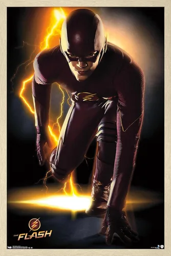 Vista 7 de Trends International DC Comics TV - The Flash - Póster de pared de retrato, 14.725 x 22.375 pulgadas, versión enmarcada de madera de granero