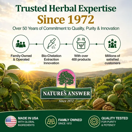 Vista 9 de Nature's Answer Black Walnut Hull 2000mg - 1oz, sin alcohol, sin OMG