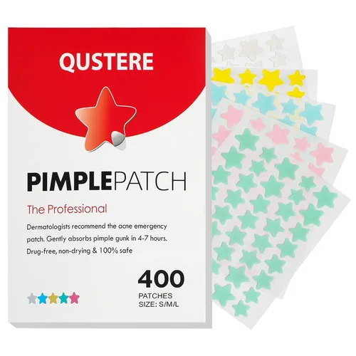 Vista 8 de QUSTERE Parches para espinillas para la cara, parches hidrocoloides para el acné, lindas cubiertas de espinillas con forma de estrella, pegatinas