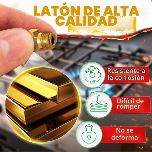Vista 3 de ALPENKOK - Kit de orificio de propano, 10 piezas, boquilla de latón M6x0.2.953 in para parrilla
