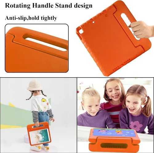 Vista 5 de Funda infantil para iPad de 9ª/8ª/7ª generación de 10.2 pulgadas con mango giratorio/soporte, ligera, suave, espuma EVA, a prueba de golpes, 01#
