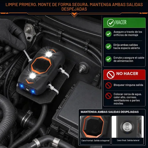 Vista 6 de Repelente ultrasónico de ratones y ratas para motores de automóviles
