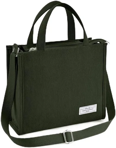 Vista 10 de KALIDI - Bolso de hombro de piel con cremallera Swing para mujer Café