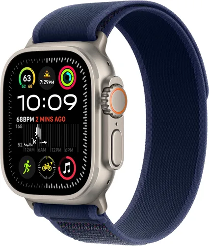 Vista 18 de Apple Watch Ultra 2 [GPS + Celular 49mm] - Caja de titanio negro con correa negra Trail Loop, S/M (Renovado)