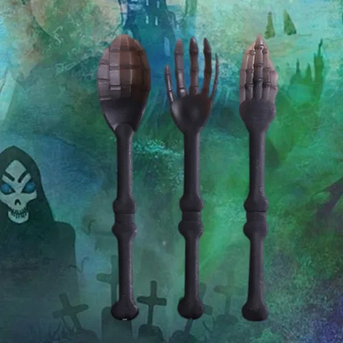 Vista 9 de NUOBESTY Juego de vajilla de Halloween, 3 piezas de calavera, tenedores, cucharas, cubiertos decorativos para fiesta, cocina, comedor, bar