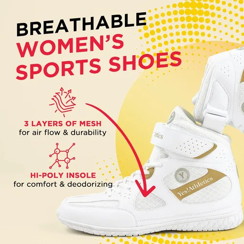 Vista 5 de Yes! Athletics Champion1 Wrestling Shoes for Women and Girls - Lightweight, Durable Athletic Shoes for Boxing, Weightlifting, MMA, Kickboxing