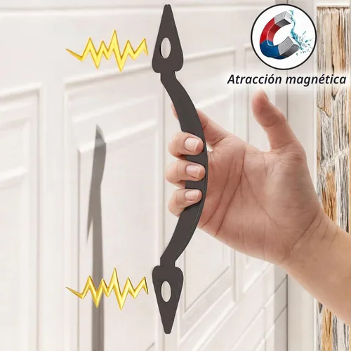 Vista 5 de Kit de accesorios decorativos magnéticos para puerta de garaje, 8 bisagras, 4 asas, acentos de carro para garaje de 2 autos, imanes fuertes