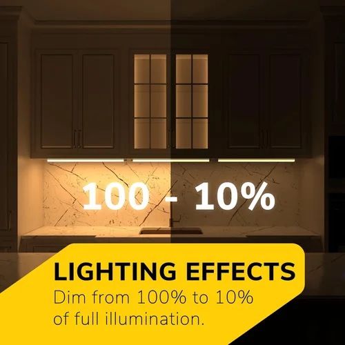 Vista 4 de Getinlight 30,48 cm de luz LED para debajo de gabinete, solo cableada, de 3 colores, seleccionable 3000K/4000K/5000K, regulable, acabado en blanco