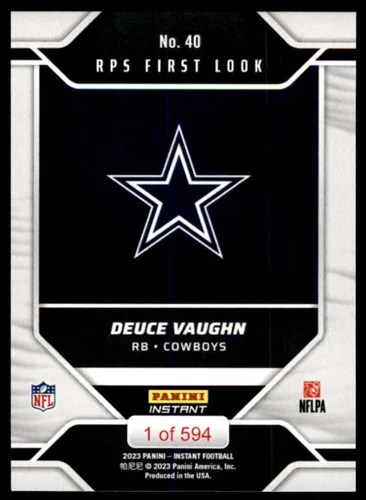 Vista 2 de Football NFL 2023 Panini Instant RPS First Look #40 Deuce Vaughn Cowboys