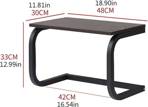 Vista 2 de LIOONS Soporte de impresora de escritorio de 2 niveles de diseño práctico con marco de metal, multiusos, resistente, organizador de almacenamiento