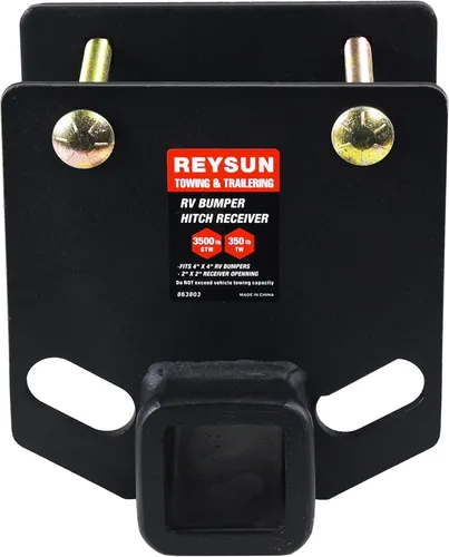 Vista 2 de Adaptador receptor de enganche de remolque 863803 para parachoques de RV, receptor de 2 pulgadas, se adapta a parachoques traseros cuadrados de 4