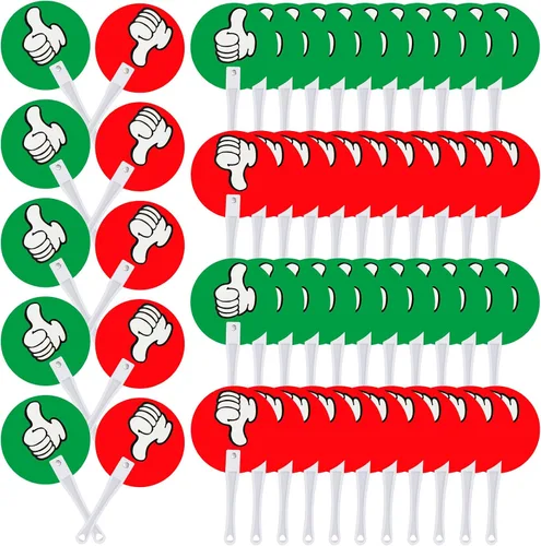 Vista 9 de Macarrie - Paquete de 30 palas para votar en el aula Handy Teacher Classroom Event Supplies, Green Red Yes or No Paddles, True False Sign for