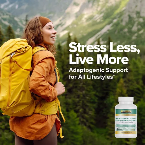 Vista 5 de Nature's Lab Magnesio dorado + Ashwagandha con L-teanina - Promueve el manejo del estrés y la salud del estado de ánimo* - 60 cápsulas