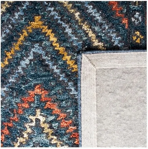Vista 5 de SAFAVIEH Aspen Collection - Alfombra decorativa de 2 x 3 pies, color óxido y verde, lana bohemia hecha a mano, ideal para zonas de alto tráfico
