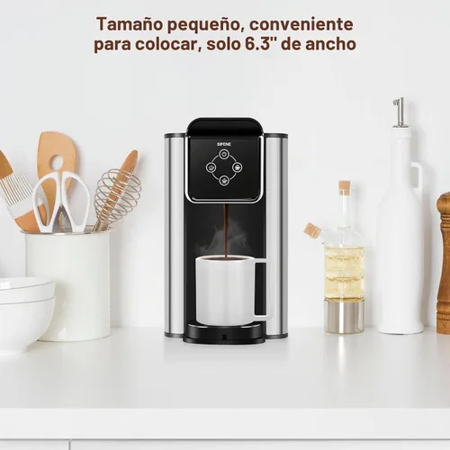 Vista 6 de SIFENE Cafetera de una sola porción 3 en 1, K-Pod y cafetera de té Negro