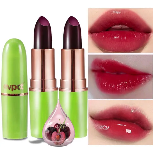 Vista 7 de evpct 2 piezas de bálsamos labiales tintados de aloe vera, cambio de color PH, barra de labios de larga duración, bálsamo labial, mancha, set de 2