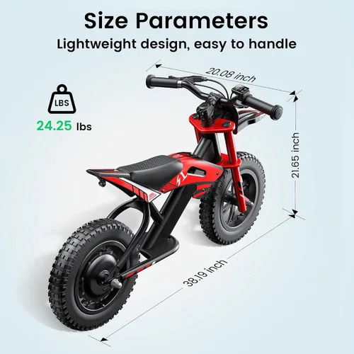 Vista 5 de Gyroor S1 Bicicleta de equilibrio eléctrica para niños de 3 a 6 años Negro