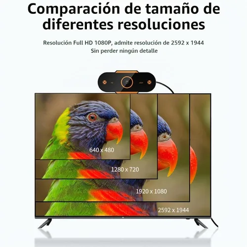 Vista 4 de Cámara de transmisión 1080p HD Webcam USB Pc Cámara web para PC Gaming Computadora Cámaras Web para computadora de escritorio Accesorios