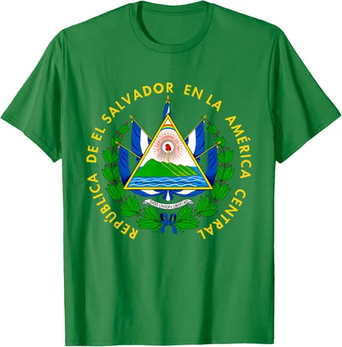Vista 4 de Camiseta con diseño de emblema de la bandera de El Salvador