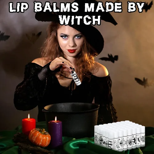 Vista 6 de 30 unidades de recuerdos de fiesta de Halloween, bálsamos labiales de calavera a granel, regalos vintage espeluznantes para fiestas de Halloween