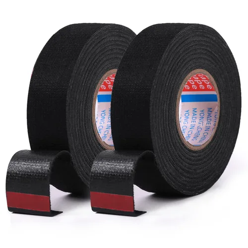 Vista 6 de HSTECH Cinta de tela para arnés de cables, 3/4 pulgadas por 50 pies (4 rollos), cinta de tela para arnés de cableado de altavoz, cinta adhesiva