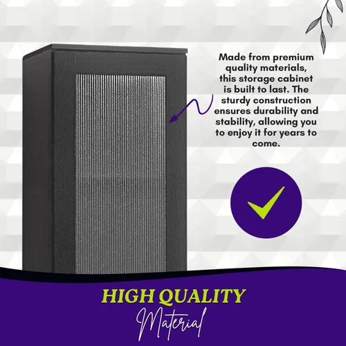 Vista 7 de Kings Brand Furniture Romero - Armario de almacenamiento alto Curio, estantería alta perfecta para sala de estar, cocina, dormitorio y oficina, Negro