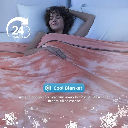 Vista 6 de inhand Manta refrescante de tamaño individual (60 x 80 pulgadas), mantas refrescantes para personas que duermen con calor, absorbe el calor