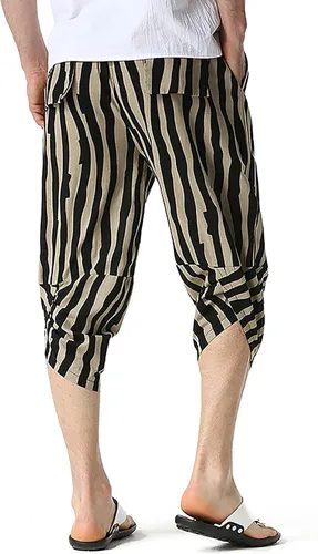 Vista 3 de CupoJito Pantalones holgados para hombre, pantalones deportivos para yoga, hippie, pantalones de paracaídas, ropa de calle, pantalones harén
