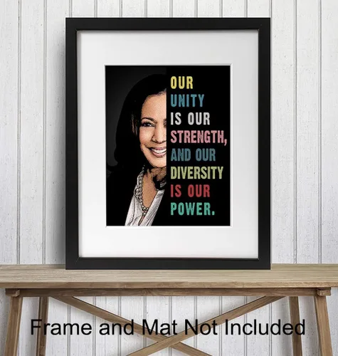 Vista 3 de Kamala Harris Madam Vice President - Arte de pared con citas inspiradoras para mujeres afroamericanas, niñas, regalos políticos, decoración