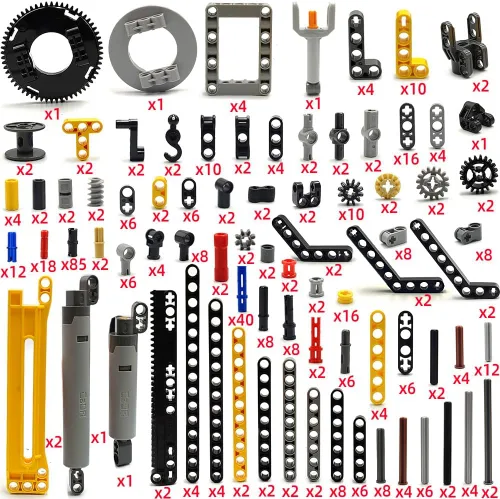 Vista 5 de ZHX Technical Parts - Juego de 457 piezas, barras de empuje para vehículos técnicos MOC Building Block Toys