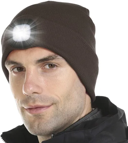Vista 34 de Tutuko Gorro unisex con luz, gorro LED recargable por USB, sombrero LED con linterna, regalos para hombres, mujeres, papá