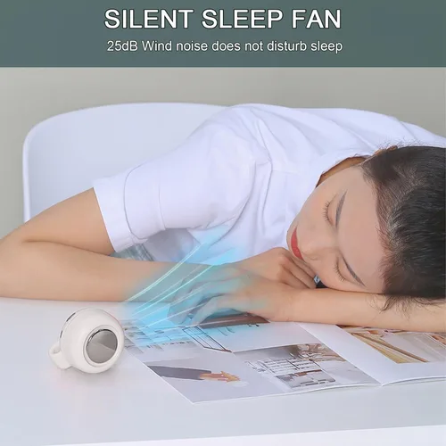 Vista 6 de Portable Clip on Fan, Mini Bladeless Fans for Shirts and Waist, 3-Speed Silent and Adjustable Wind Direction Rechargeable Cooling Fans, Versatile