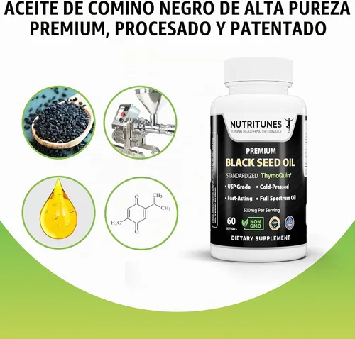 Vista 16 de Aceite de Semilla Negra ThymoQuin - 60 Cápsulas Blandas