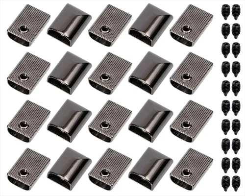 Vista 7 de ONLYKXY 20 tapones de cremallera de metal, clip de cola con cremallera estilo rectangular (bronce)