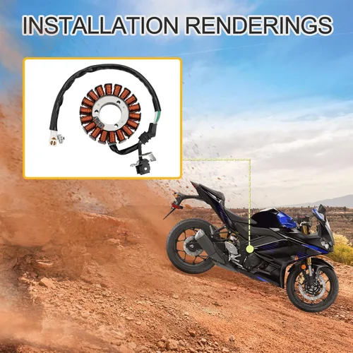 Vista 6 de GOOFIT Magneto Stator 18 Bobina de repuesto para YZF R25 YZF250 A R25 2020 YZF R3 YZF320 A R3 MTN250 A MT25 MT 25 2020 2021 MTN320 A MT03 MT 03 2T