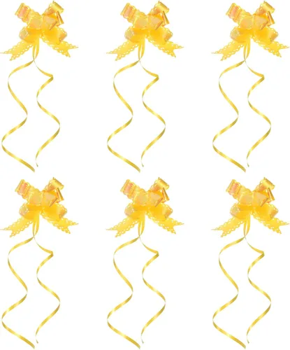 Vista 8 de PATIKIL Lazos iridiscentes de 2.2 pulgadas, paquete de 40 lazos de cuerda para envolver regalos, corbatín decorativo para bodas, fiestas