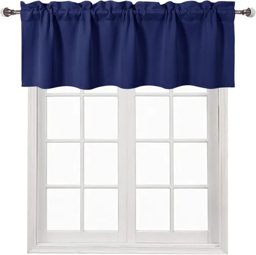 Vista 84 de DWCN Cenefa para ventana de cocina, con bolsillo para barra, para ventana, sala de estar/sótano, 36 x 16 pulgadas de largo, 1 panel, beige