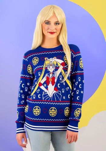 Vista 6 de FUN.COM Sailor Moon Fair Isle - Suéter feo de Navidad para adultos