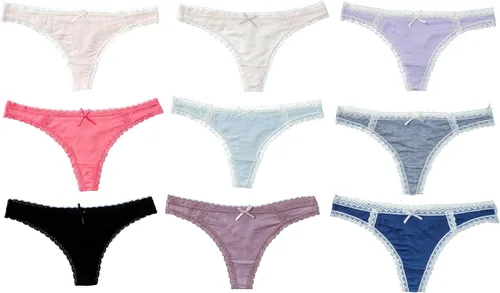 Vista 5 de Alyce Ives Intimates Tanga de encaje para mujer, paquete de 10