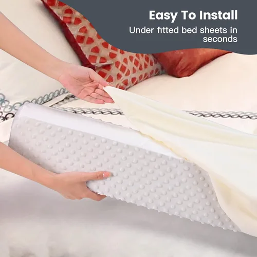 Vista 2 de YENING Protectores de cama para bebés y niños pequeños, barrera de seguridad de espuma para cama de niños, protector de cama para tamaño individual