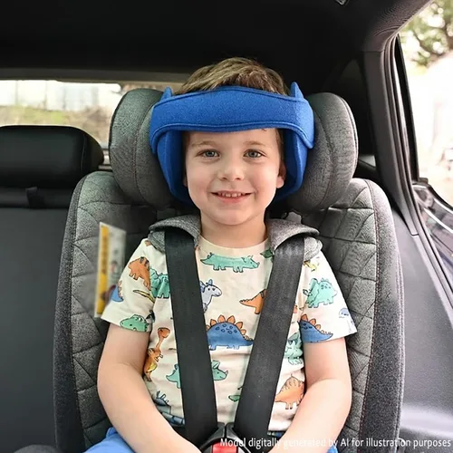 Vista 5 de LETTON Banda ajustable para reposacabezas de asiento de coche para niños pequeños, cubierta de correas para asiento de coche, alivio de cuello